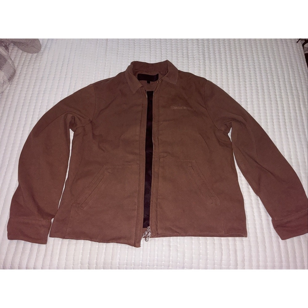 Chrome Hearts Xl Zip Up Script Hoodie Brown